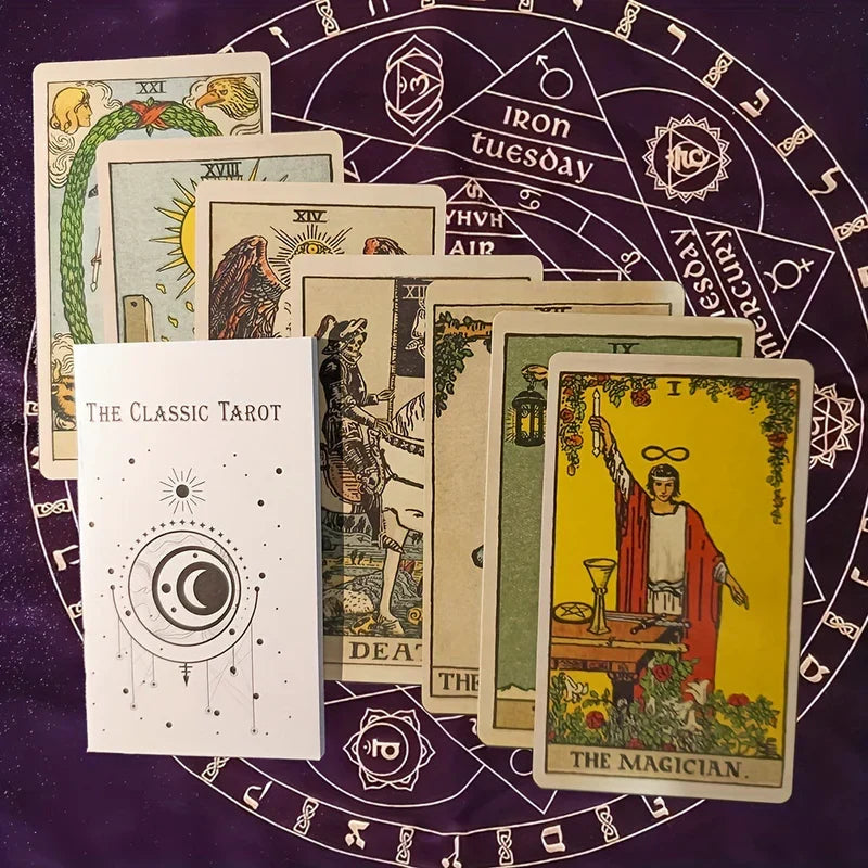 Tarot Card Deck 78-Card Set with Guidebook, Classic Brown Divination Cards for Beginners, Meditation, Journaling and Spiritual Readings | Lonoma