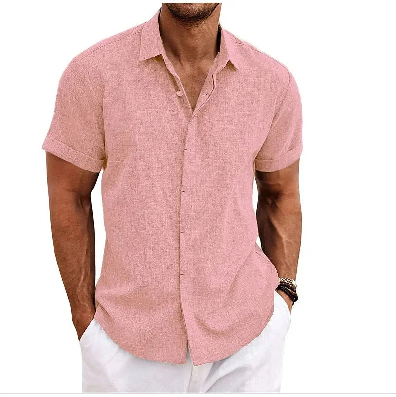 Men's Linen Short Sleeve Shirt — Relaxed Fit Summer Shirt for Casual Wear & Weekend Occasions | Koossa