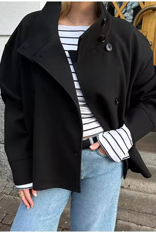 Women's Relaxed Double-Breasted Winter Coat — Elegant Oversized Outerwear for Cold Weather & Everyday Layering | Koossa