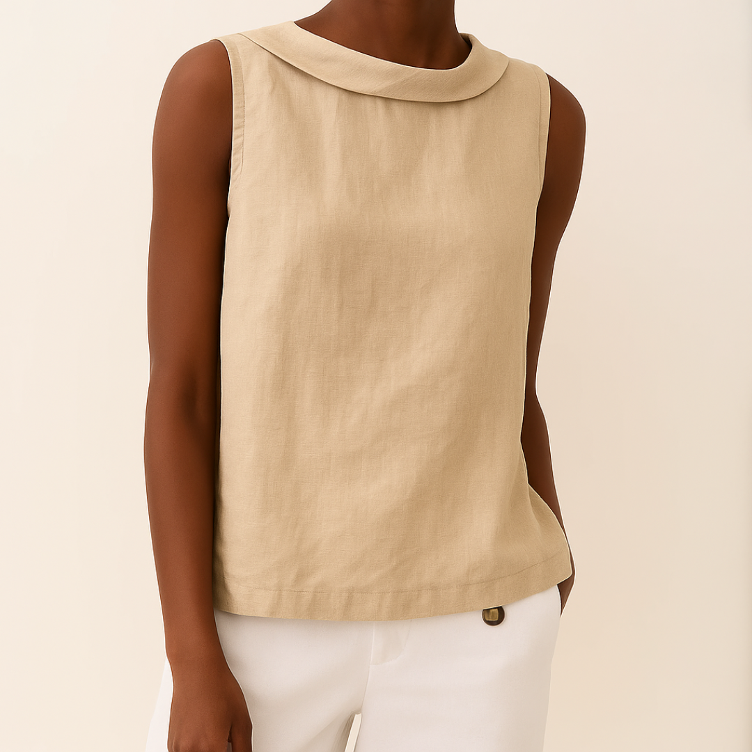 Women's Sleeveless Roll Neck Top in Soft Drape Fabric for Casual Elegance and Everyday Wear | Koossa