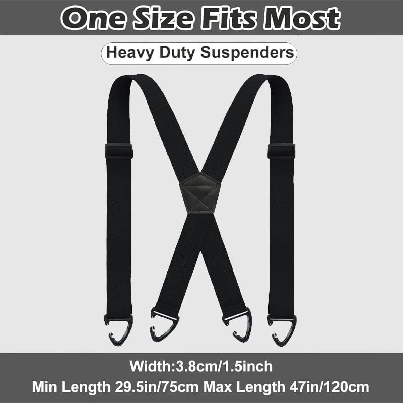 X-Back Suspenders with 4 Clips, Adjustable Elastic Belt Alternative, Non-Slip Grip for Work, Weddings and Everyday Wear | Lonoma