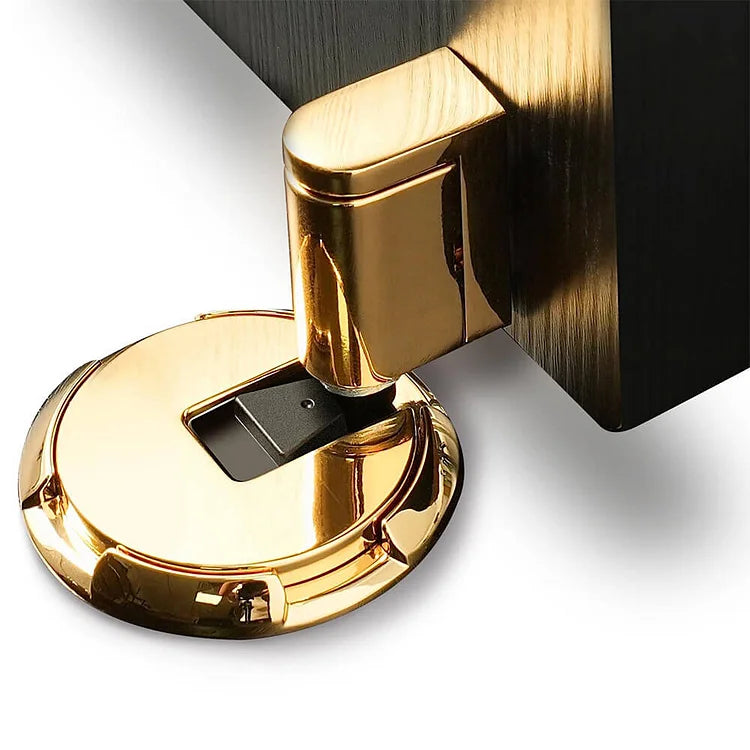Floor-Mount Door Stopper with Push-Lock Release, Zinc Alloy Door Holder for Bedroom, Office, Hallway, Living Room Doors | Lonoma