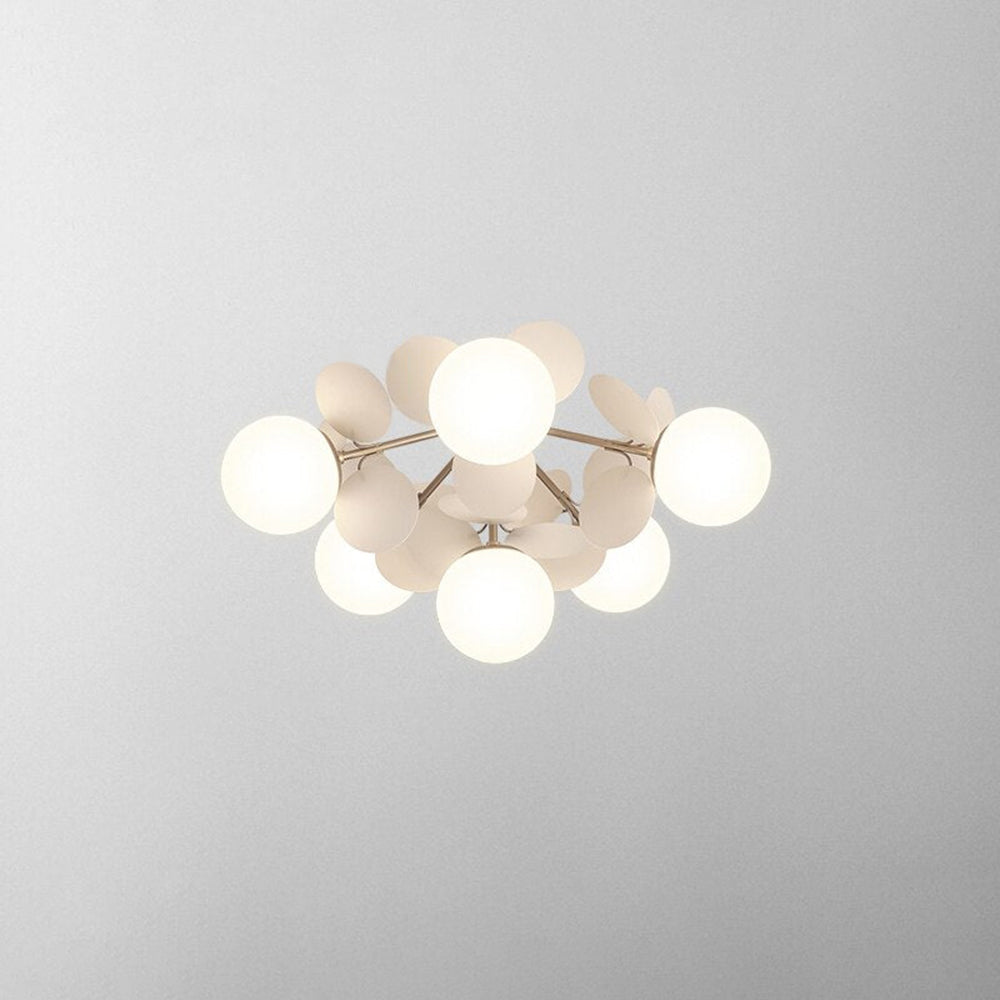 Floral Branch Ceiling Light Fixture Multi-Arm Glass Flower Chandelier Modern Botanical Flush Mount for Dining Room Bedroom Kitchen | Lonoma
