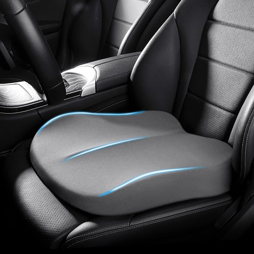 Memory Foam Car Seat Cushion Booster Wedge for Better Posture & Visibility 3-Inch Lift for Drivers Office Chair Support | Lonoma