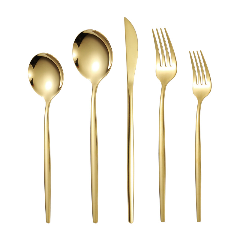 Flatware Set 18/10 Stainless Steel with Titanium Coating 20-Piece to 80-Piece Modern Dining Cutlery for 4 to 16 People | Lonoma