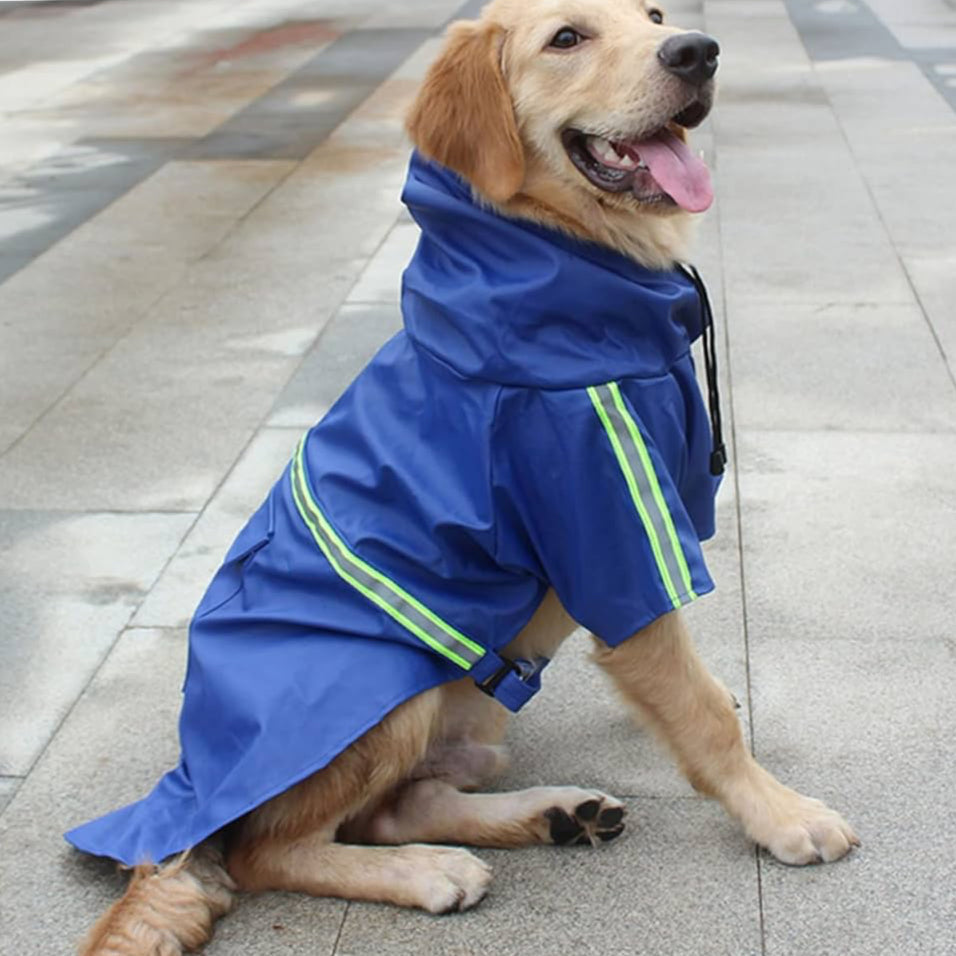 Dog Raincoat Waterproof Hooded Reflective Lightweight Rain Jacket Small Medium Large Dog Poncho Outdoor Walk Yellow Orange Blue Pink Green | Koossa