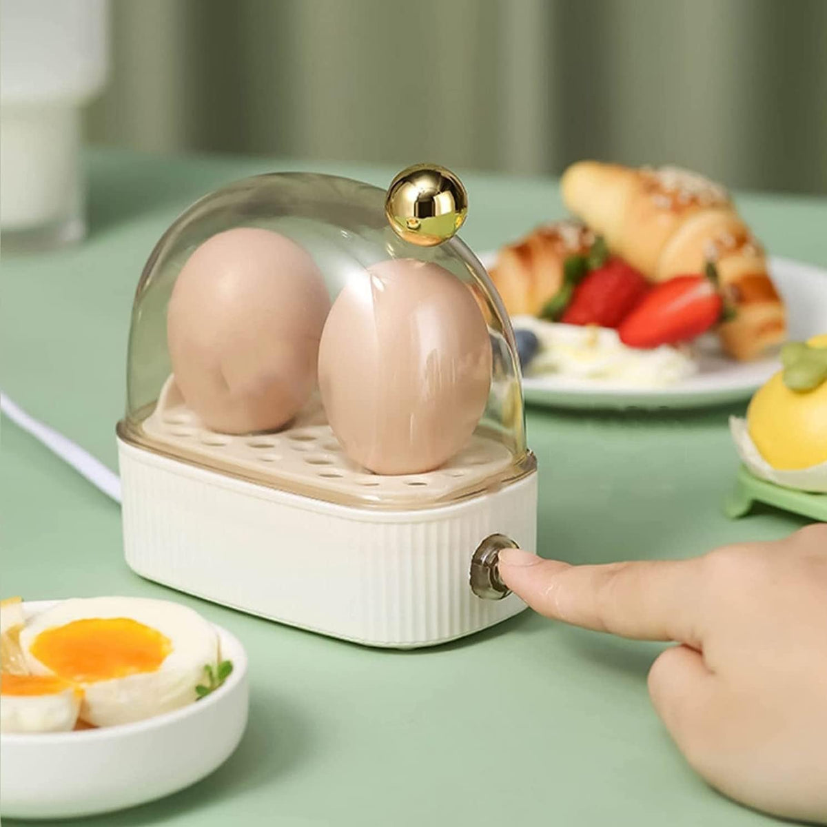Two-Egg Automatic Steam Cooker with Auto Shut-Off for Soft, Medium & Hard Boiled Eggs | Lonoma