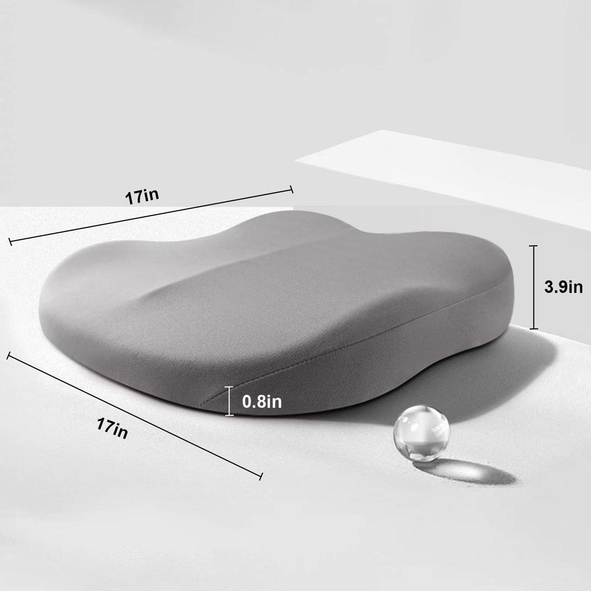 Memory Foam Car Seat Cushion Booster Wedge for Better Posture & Visibility 3-Inch Lift for Drivers Office Chair Support | Lonoma