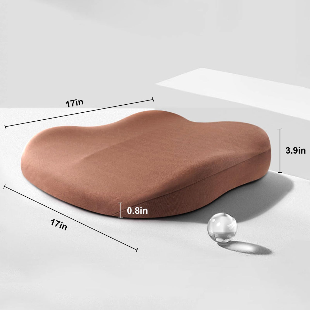 Memory Foam Car Seat Cushion Booster Wedge for Better Posture & Visibility 3-Inch Lift for Drivers Office Chair Support | Lonoma