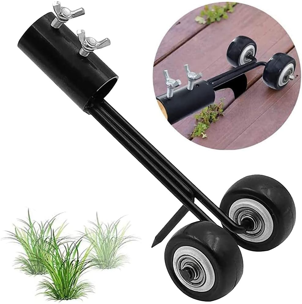 Rolling Weed Removal Tool for Paving Joints, Steel Crack Weeder for Driveways, Patios & Walkways, Stand-Up Manual Garden Scraper | Lonoma