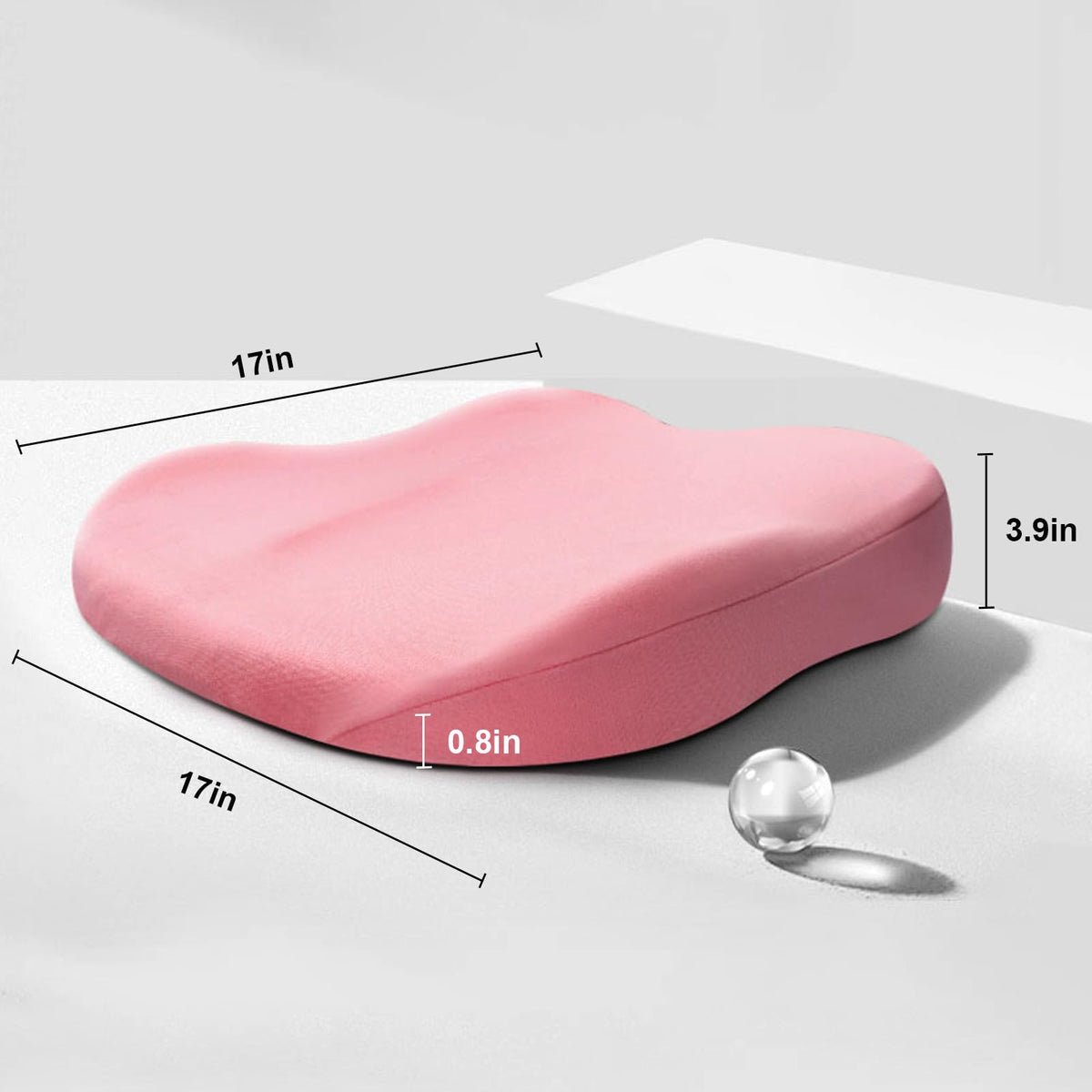 Memory Foam Car Seat Cushion Booster Wedge for Better Posture & Visibility 3-Inch Lift for Drivers Office Chair Support | Lonoma