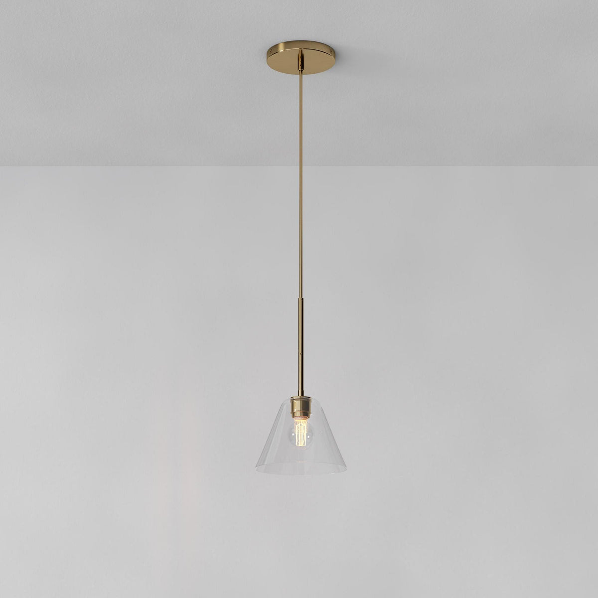 Tapered Glass Hanging Fixture with Metal Canopy – E26 Socket – Dimmable for Dining Room, Island, Entryway | Lonoma