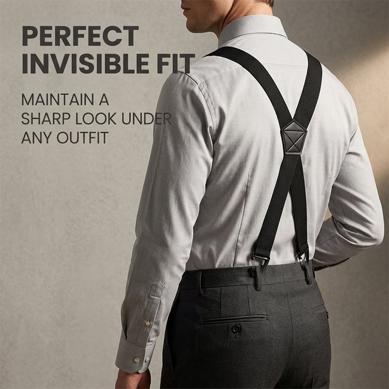 Adjustable Suspenders with 4 Clips - Non-Slip Y-Back Design for All-Day Comfort and Secure Fit | Lonoma
