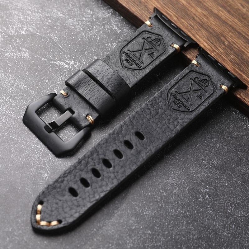 Vintage Apple Watch Strap with Stainless Steel Adapters — Handcrafted Watch Band for Everyday Wear | Koossa