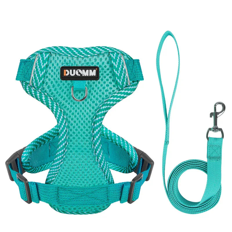 Dog Harness and Lead Set Breathable Mesh Reflective No-Pull Small Puppy Adjustable Vest | Koossa