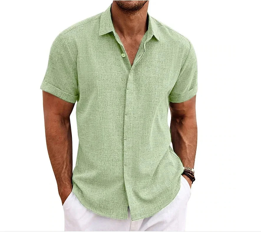 Men's Linen Short Sleeve Shirt — Relaxed Fit Summer Shirt for Casual Wear & Weekend Occasions | Koossa