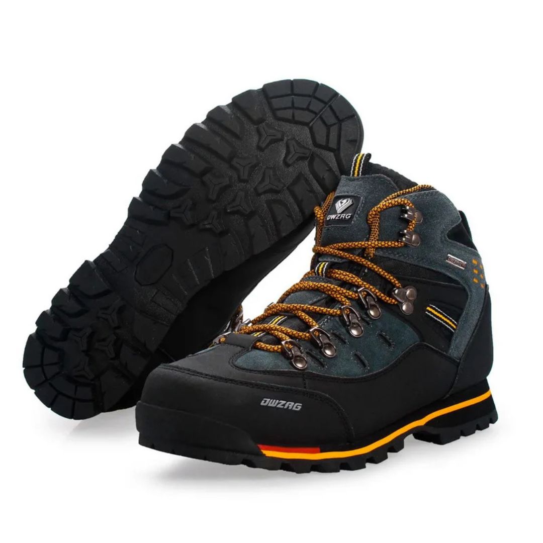 Men's Waterproof Hiking Boots, Mid-Ankle Non-Slip Rubber Sole Trekking Shoes for Winter Trail Walking, Mountain & Outdoor Use | Lonoma