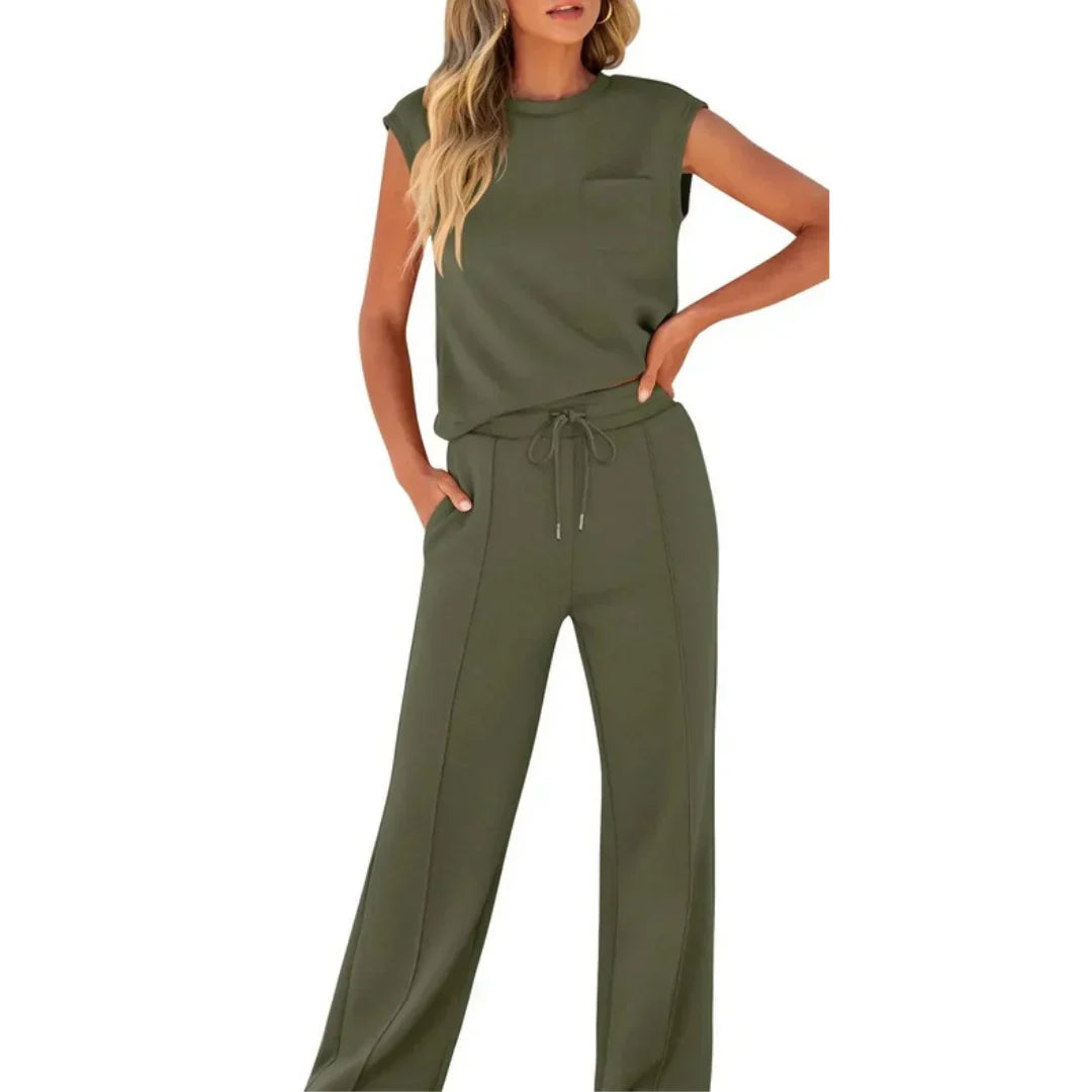 Women's Soft Jersey Lounge Co-ord Set in Nine Colours for Relaxed Summer Days and Comfortable Weekend Wear | Koossa