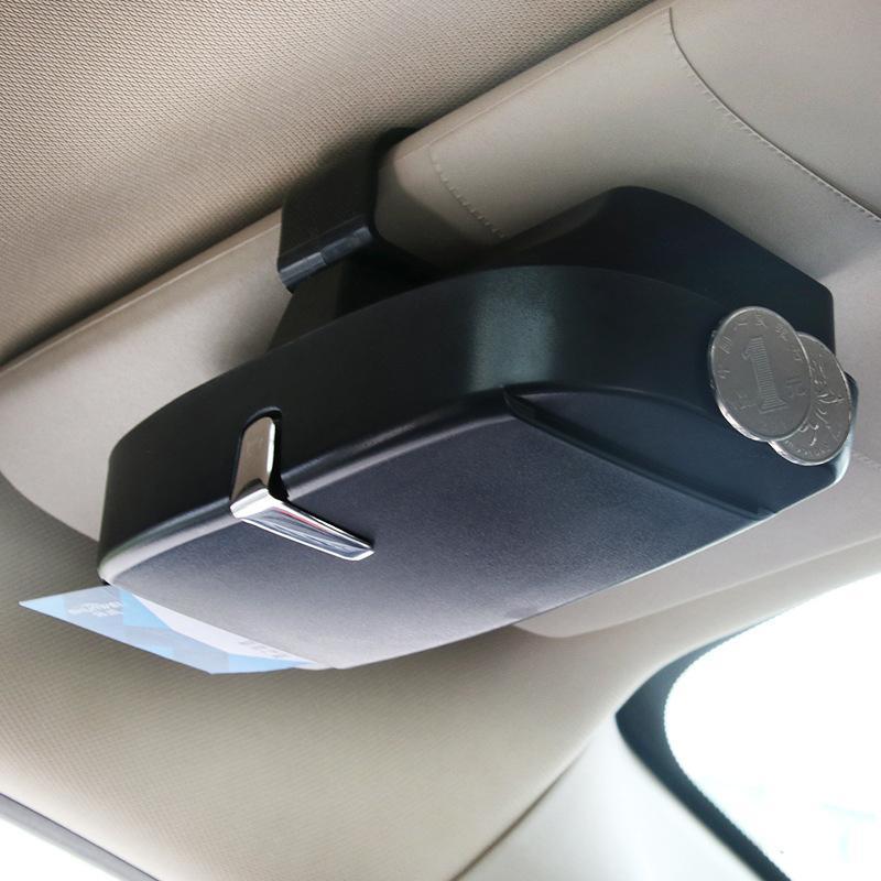Eyewear Organizer for Car Visor – Magnetic Clip-On Holder with Card Slots – Soft Interior Protects Glasses in Vehicle | Lonoma
