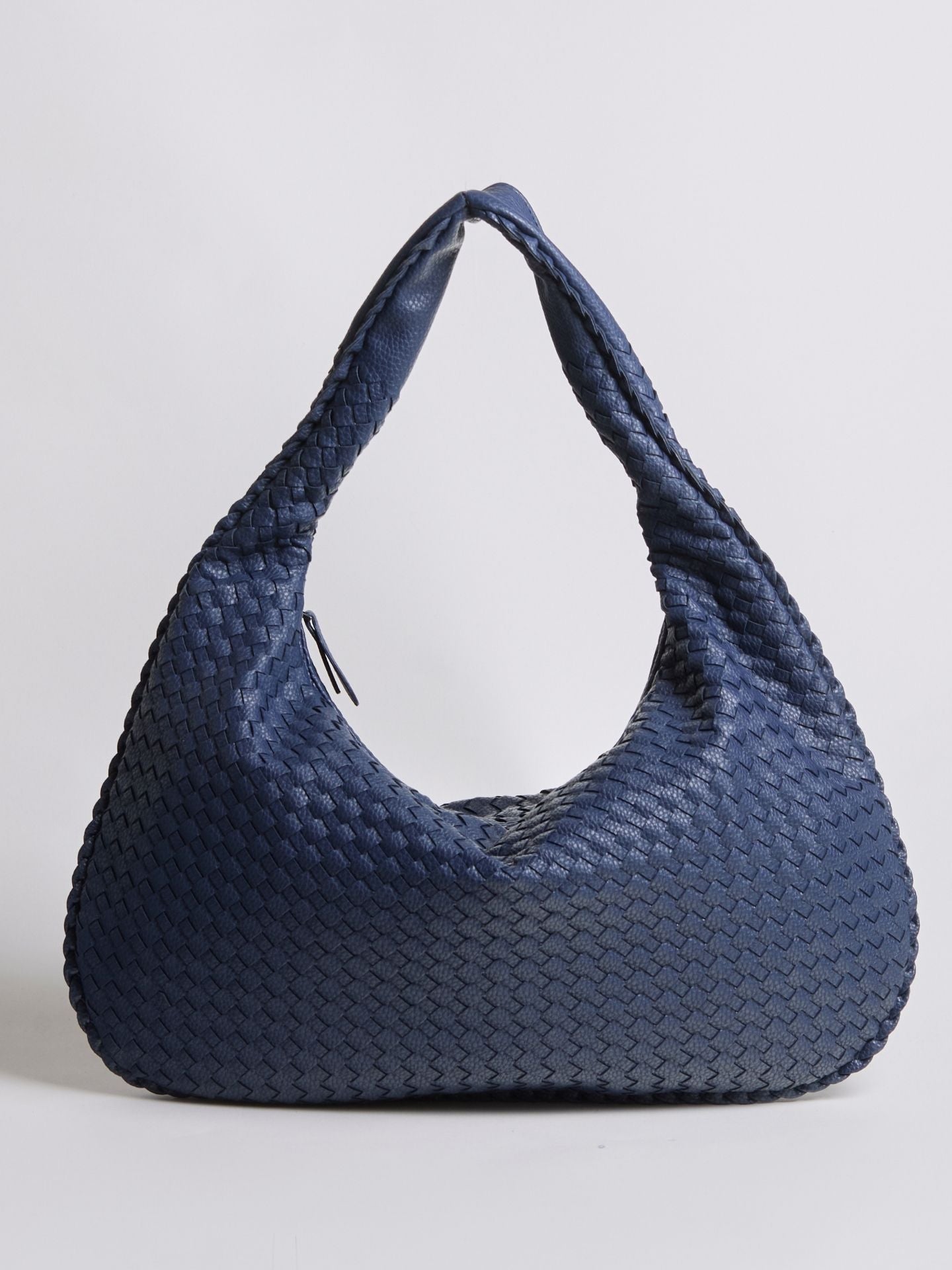 Woven Leather Hobo Bag with Soft Structure in Black, Wine Red, Sage Green & More | Koossa
