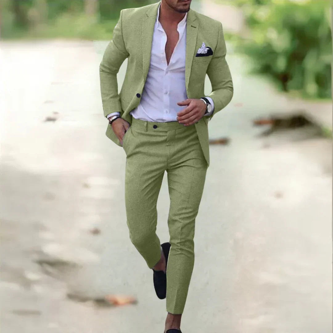 Men's Two-Piece Suit — Elegant Slim Fit Suit for Summer Weddings, Garden Parties & Business | Koossa