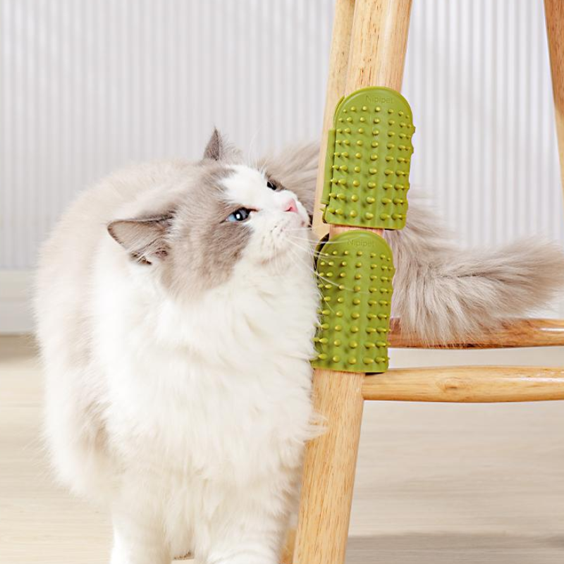 Cat Self-Grooming Brush Silicone Furniture Wrap Cactus Massage Deshedding Leg Post Scratcher Hand Glove Indoor | Koossa