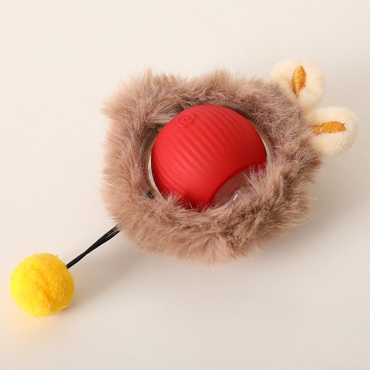 Dog Toy Interactive Rolling Ball Automatic Movement Plush Tail USB Rechargeable Self-Rolling Chaser Fetch Play Indoor | Koossa