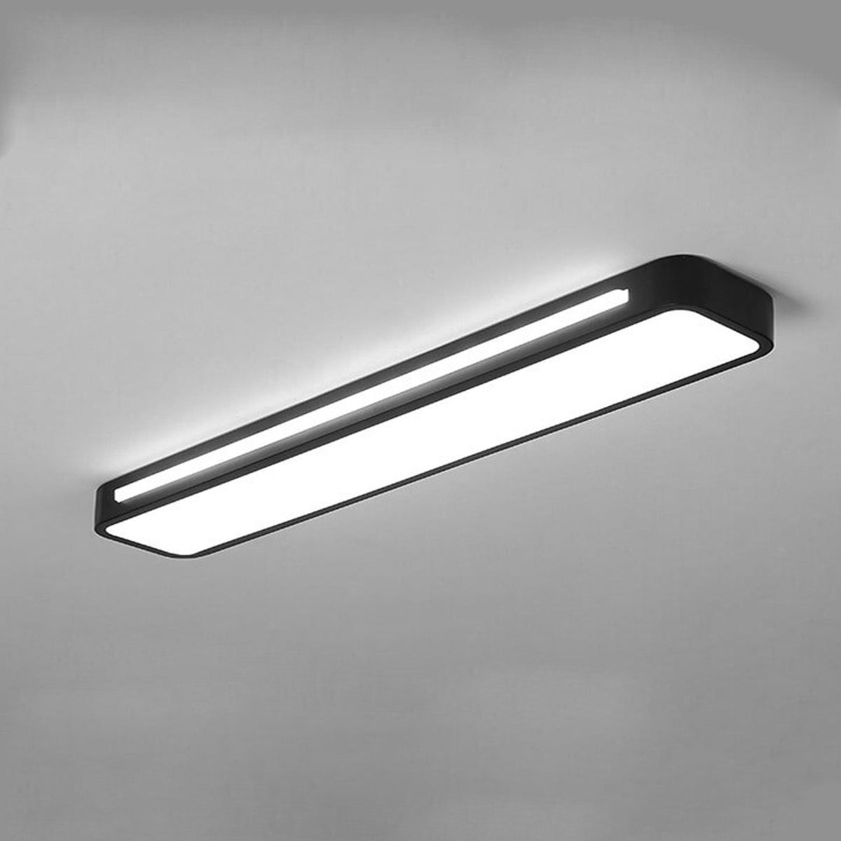 Low-Profile LED Flush Mount Ceiling Light, 19-31 in Black or White Acrylic, Modern Hardwired Fixture for Bedroom, Hallway & Entryway | Lonoma