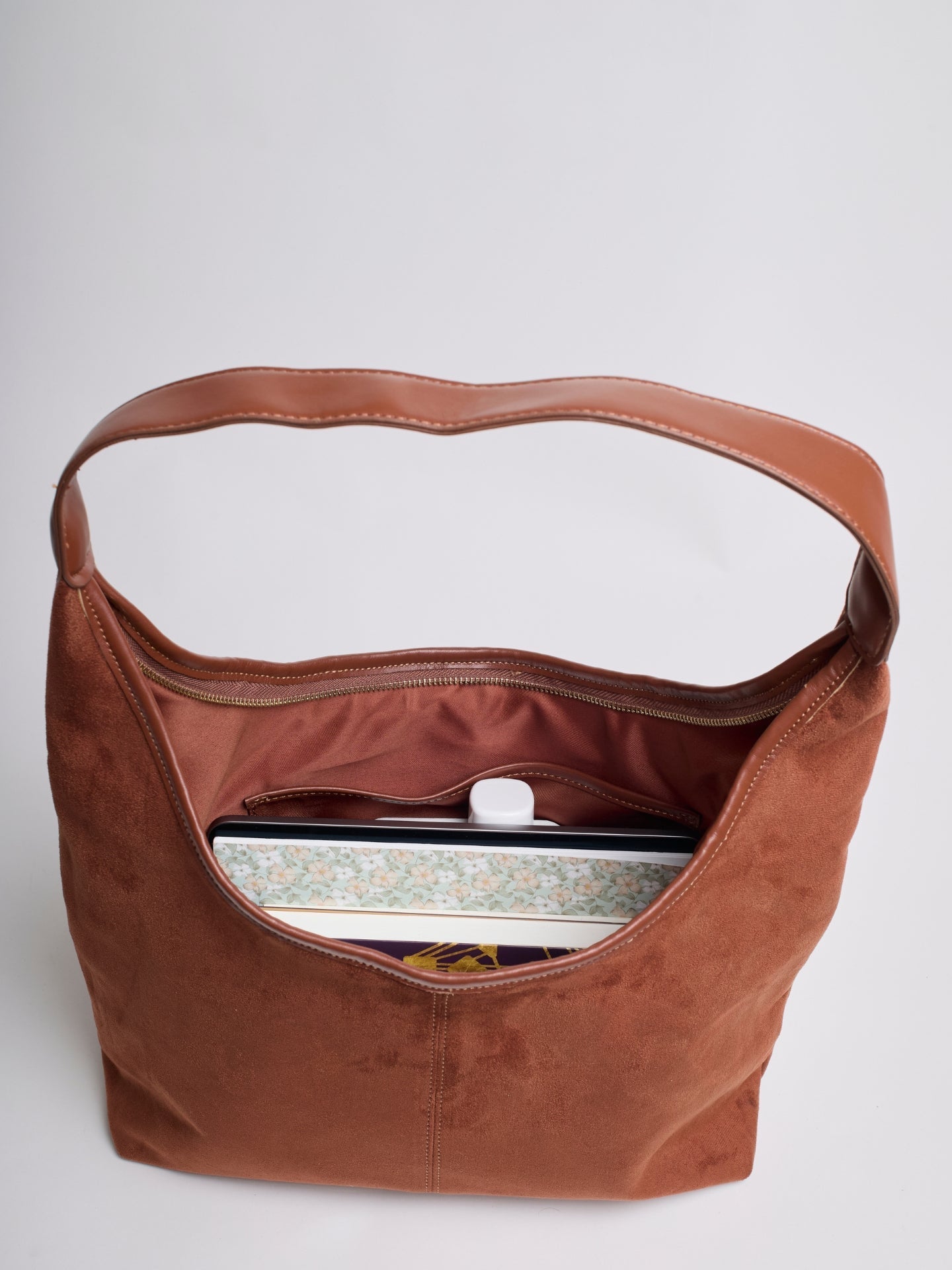 Slouchy Suede-Effect Hobo Bag with Single Shoulder Strap for Everyday Elegance and Effortless Winter Style | Koossa