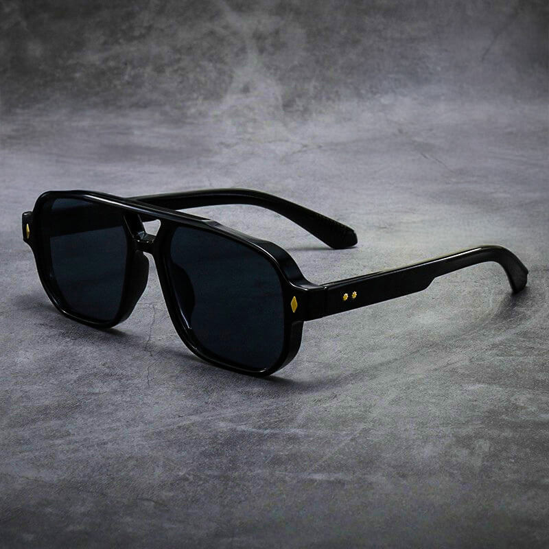 Oversized Square Sunglasses with Double Bridge in Five Classic Shades for Effortless Summer Style and Year-Round Sophistication | Koossa