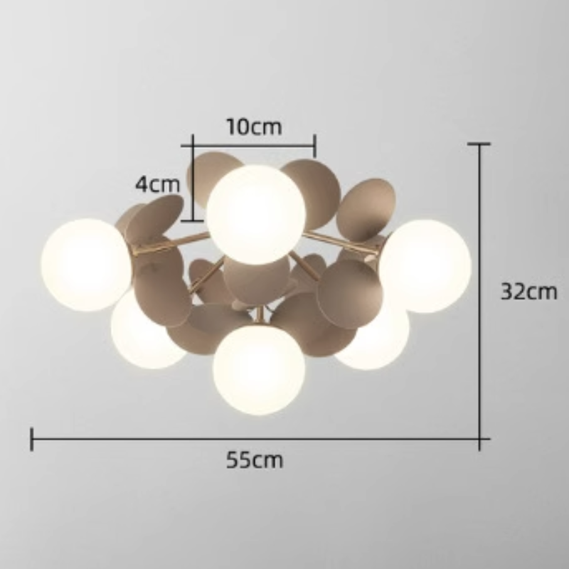 Floral Branch Ceiling Light Fixture Multi-Arm Glass Flower Chandelier Modern Botanical Flush Mount for Dining Room Bedroom Kitchen | Lonoma