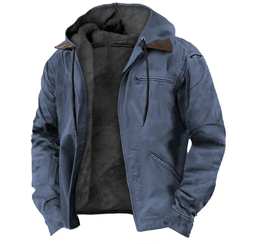 Men's Hooded Jacket with Quilted Lining — Lightweight Autumn Winter Coat for Smart Casual Wear | Koossa
