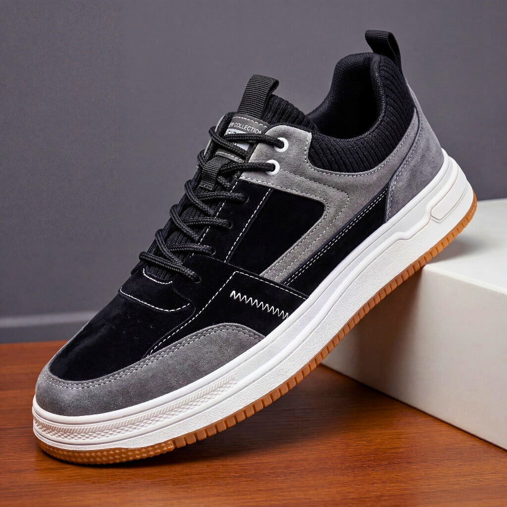 Men's Low-Top Sneakers with Suede Panels and Pull Tab – Everyday Comfort Shoes for Walking, Streetwear & Casual Wear | Lonoma