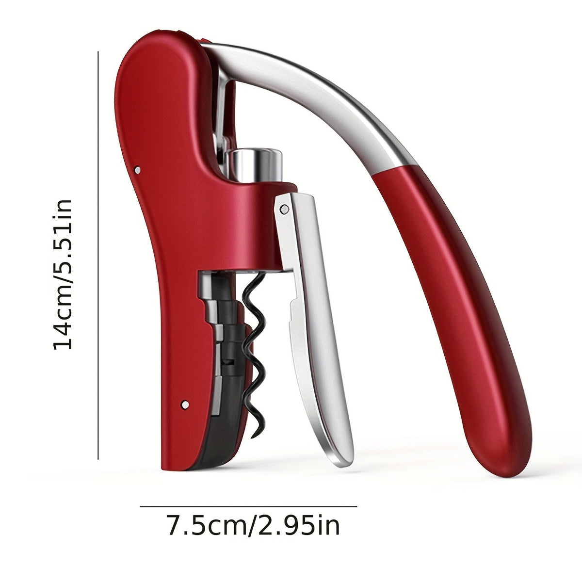 Lever-Action Wine Opener, Ergonomic Corkscrew with Soft-Grip Handle for Home Bars, Restaurants, Catering & Wine Lovers | Lonoma