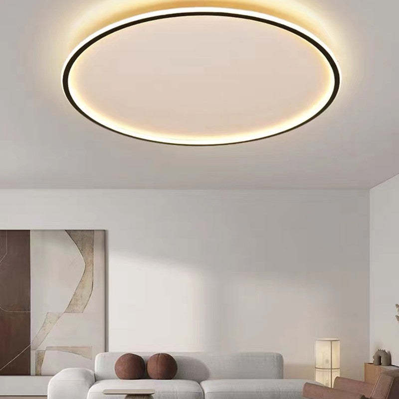 Round Flush Mount Ceiling Light Fixture LED Dimmable Metal Acrylic Shade Hardwired Modern Overhead Lighting for Bedroom Hallway Kitchen | Lonoma