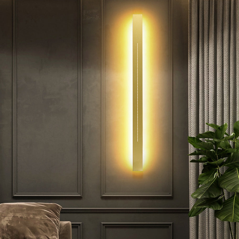 Linear LED Wall Sconce, Modern Black or Gold Metal Hardwired Wall Light for Living Room, Bedroom, Hallway, Entryway & Dining Area | Lonoma