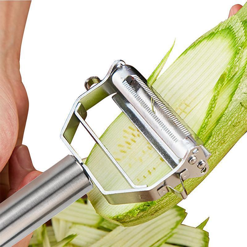 Éplucheur professionnel inox double lame pour légumes julienne cuisine rapide saine créative fait maison | Koossa