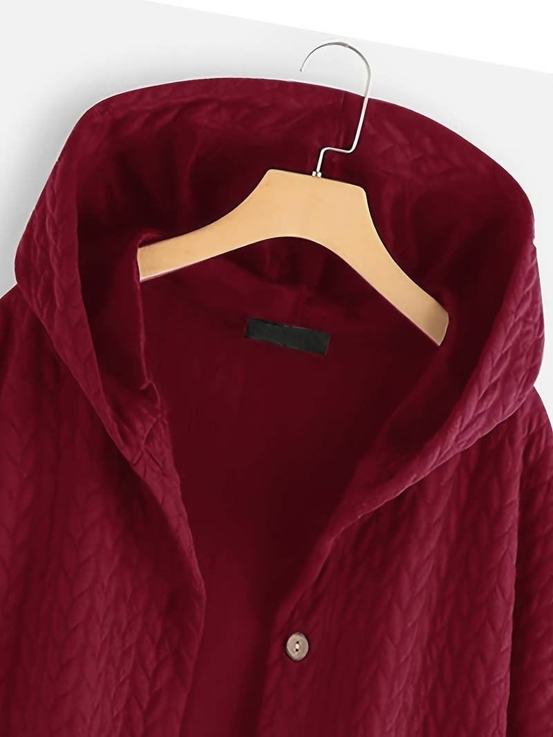 Women's Quilted Hooded Jacket with Wooden Buttons — Elegant Casual Coat for Autumn & Winter Outings | Koossa