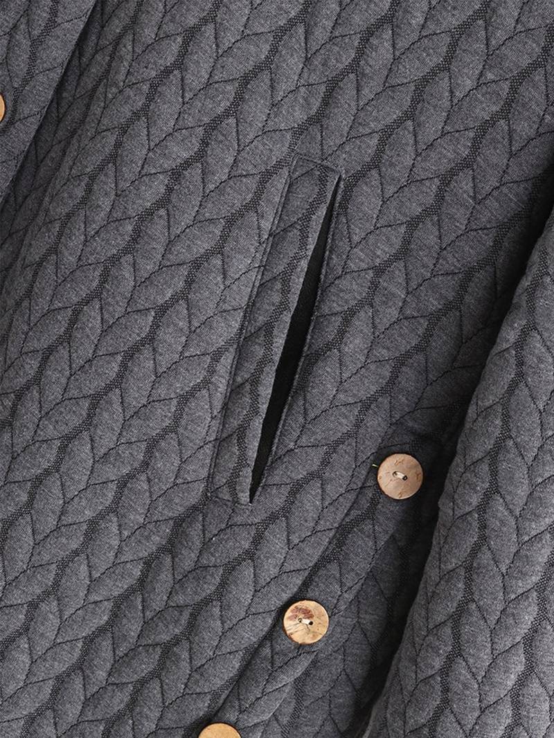 Women's Quilted Hooded Jacket with Wooden Buttons — Elegant Casual Coat for Autumn & Winter Outings | Koossa