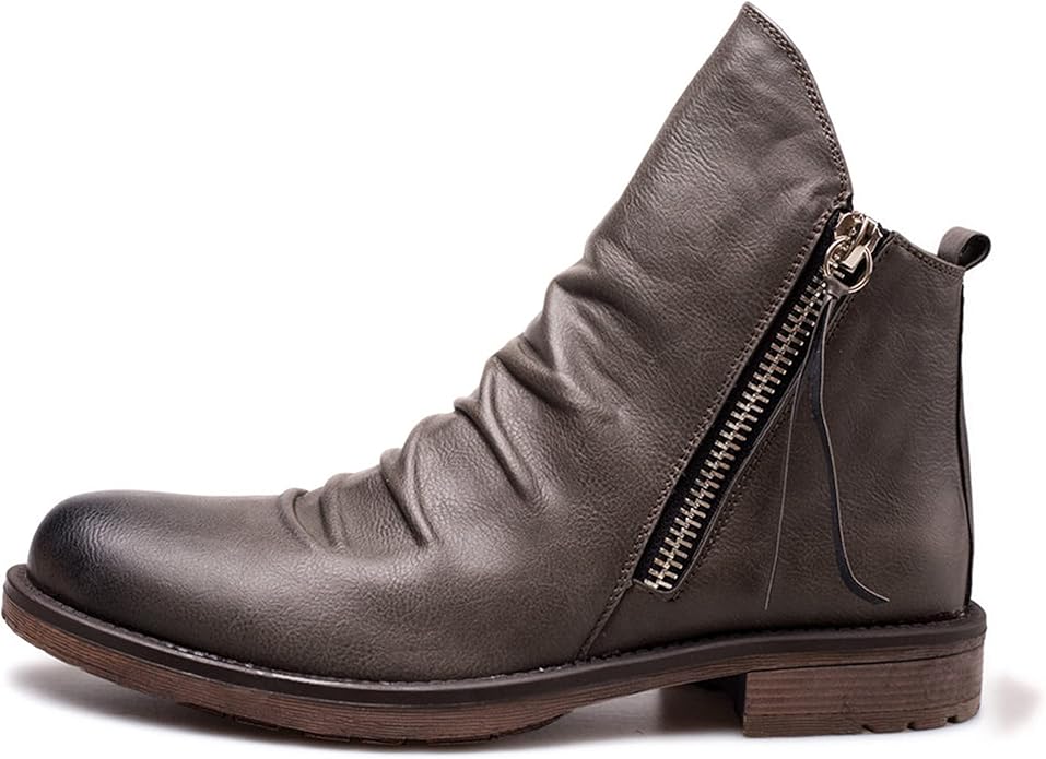 Leather Ankle Boots with Side Zip and Low Block Heel for Women — Comfortable All-Day Casual Footwear | Koossa