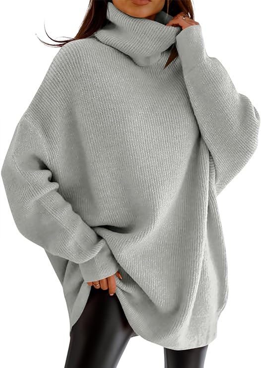 Women's Oversized Knit Jumper — Relaxed Fit High Neck Pullover for Everyday Comfort & Casual Elegance | Koossa