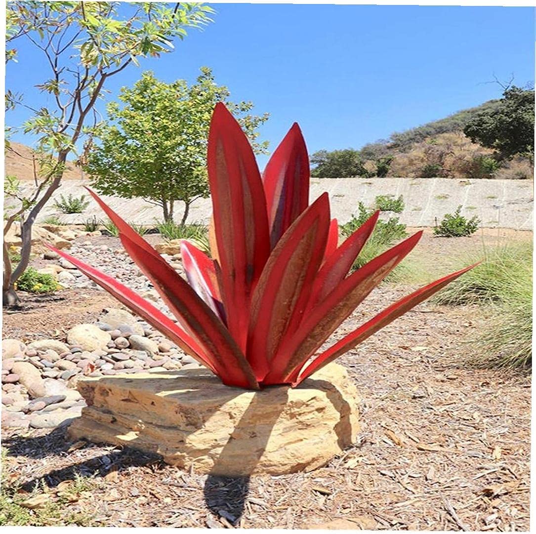Sculpture d'agave en métal pour jardin, terrasse et intérieur – Finition artisanale toute saison résistante | Koossa