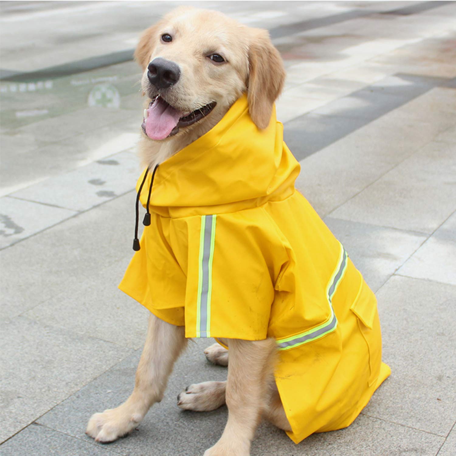 Dog Raincoat Waterproof Hooded Reflective Lightweight Rain Jacket Small Medium Large Dog Poncho Outdoor Walk Yellow Orange Blue Pink Green | Koossa