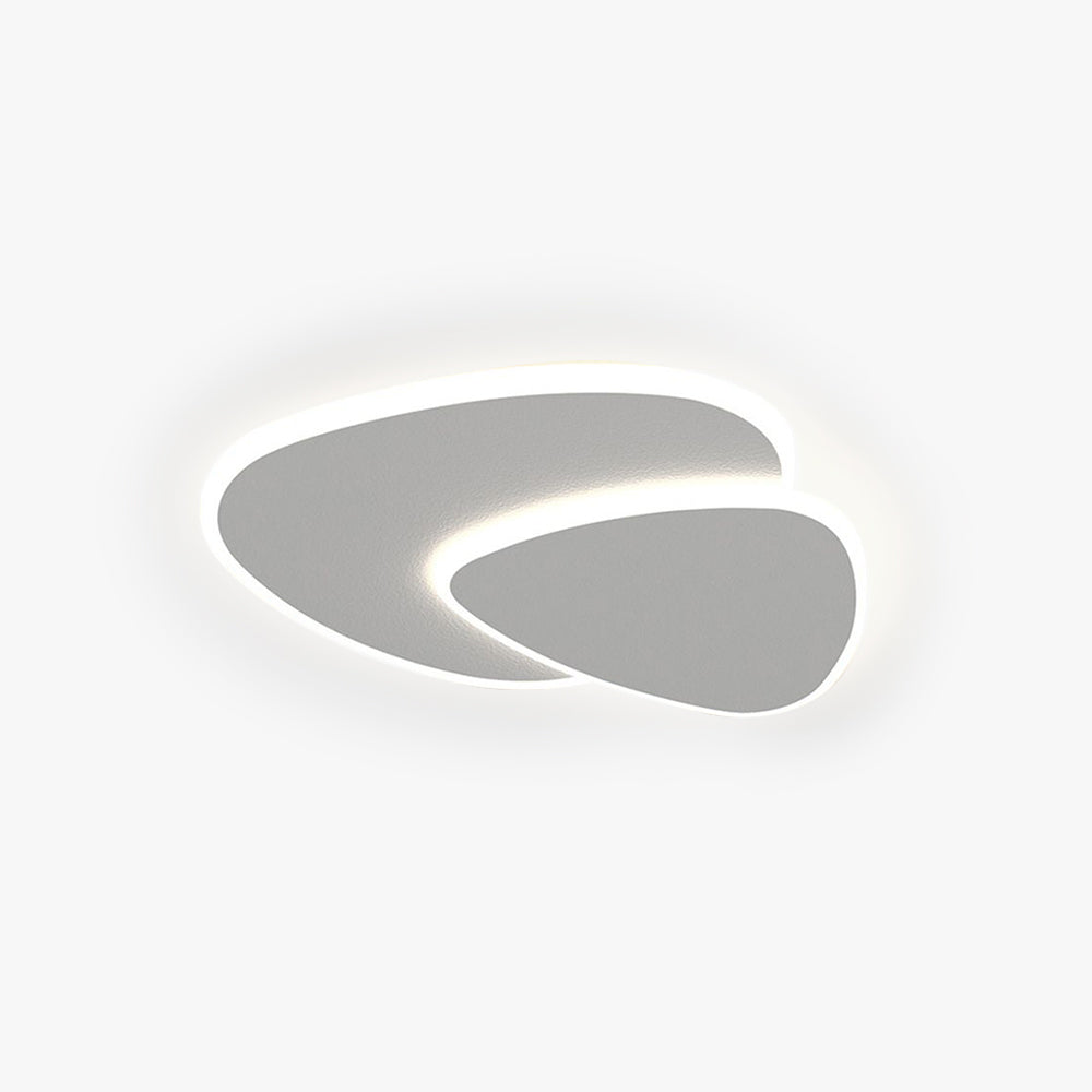 Modern Geometric Flush Mount LED Ceiling Light White Oval Double Layer for Bedroom Living Room Hallway | Lonoma