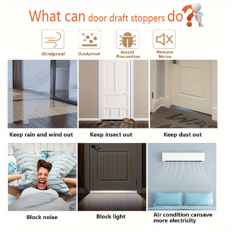 Bas de porte isolant silicone blanc autocollant 99 cm protection thermique acoustique confort économie énergie | Koossa