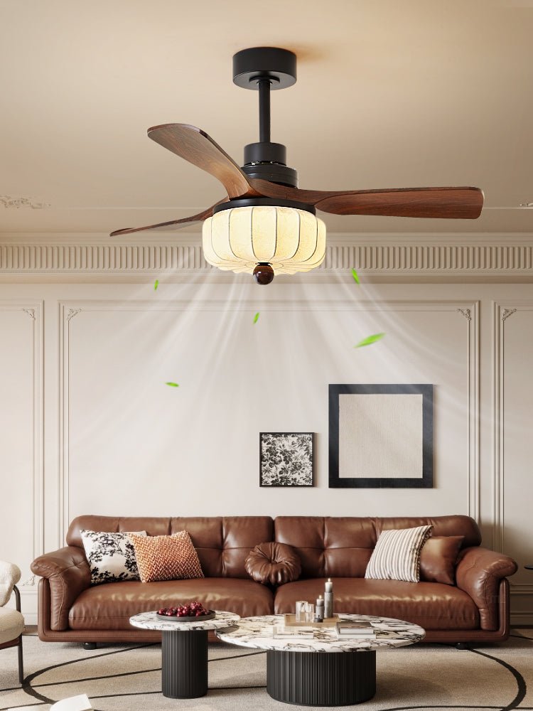 Vintage Ceiling Fan with Light 36-52 Inch 6-Speed Retro Industrial Fan Chandelier with LED & Remote Indoor | Lonoma