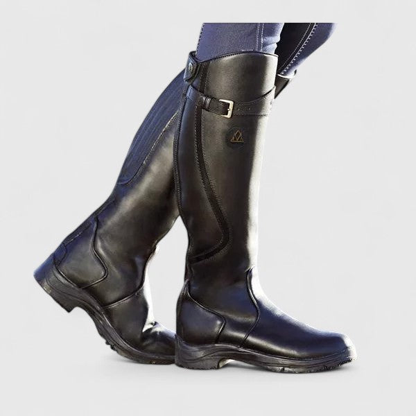 Women's Orthopedic Ankle Boots with Cushioned Support and Buckle Detail in Dark Brown, Black, Blue and Green | Koossa