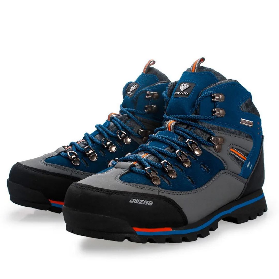 Men's Waterproof Hiking Boots, Mid-Ankle Non-Slip Rubber Sole Trekking Shoes for Winter Trail Walking, Mountain & Outdoor Use | Lonoma