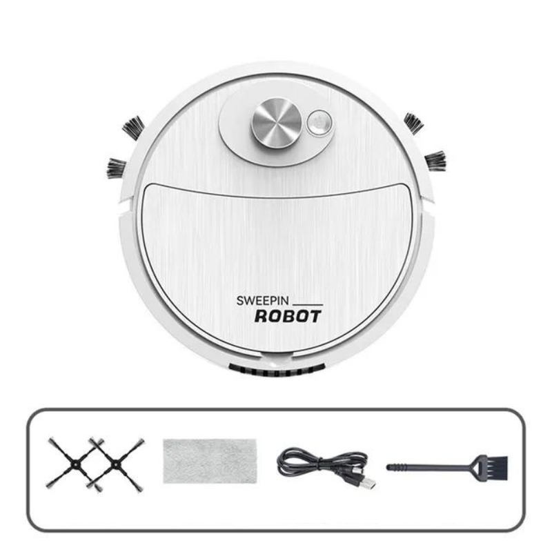 Robot Aspirateur Laveur Automatique 3-en-1 Silencieux – Nettoyage Efficace Quotidien pour Sols Durs et Parquets | Koossa