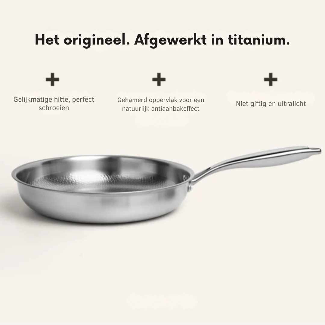 Set de 3 Poêles Titane Induction Antiadhésives Sans PFOA 26-28-30 cm Cuisine Saine Durable Professionnelle | Koossa